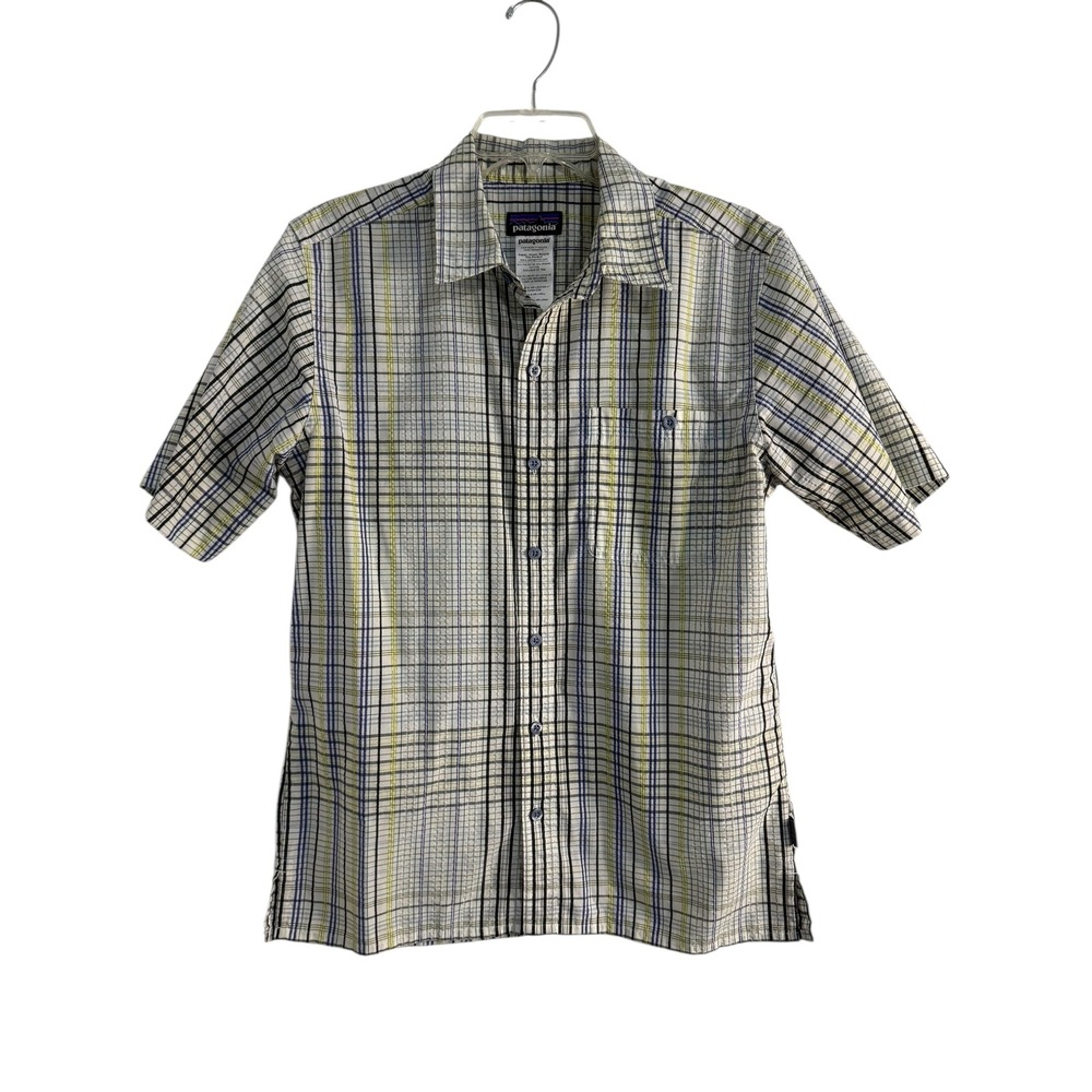 Patagonia Mens Short Sleeve Button Up Shirt Plaid‎ Check  Small